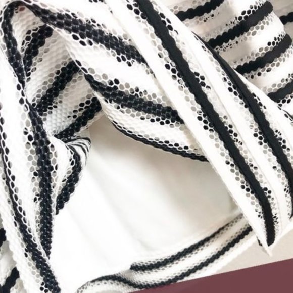 SOPRANO STRIPED EYELET LACE SKIRT - Picture 4 of 4